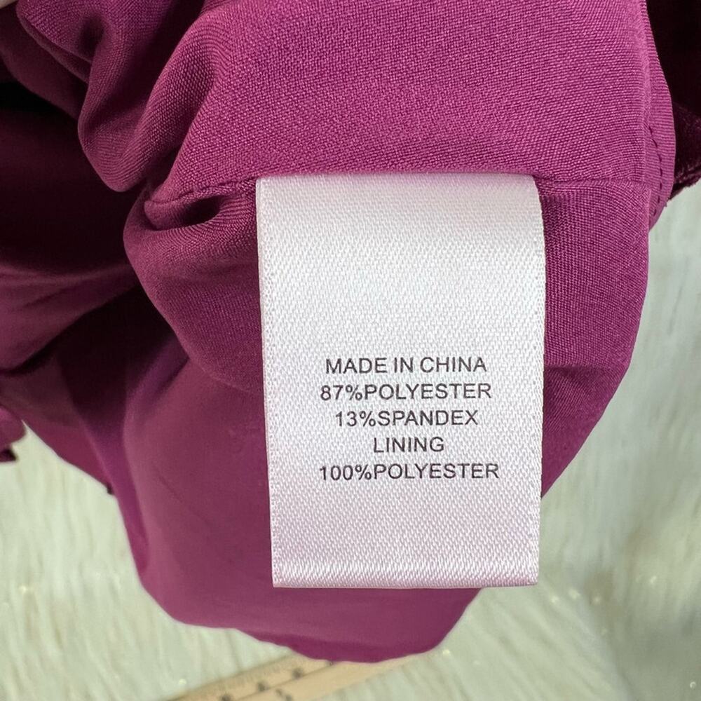Cece Womens Mini A Line Dress Purple Stretch V Neck Lined Sleeveless Tie Back 12 - Picture 6 of 10